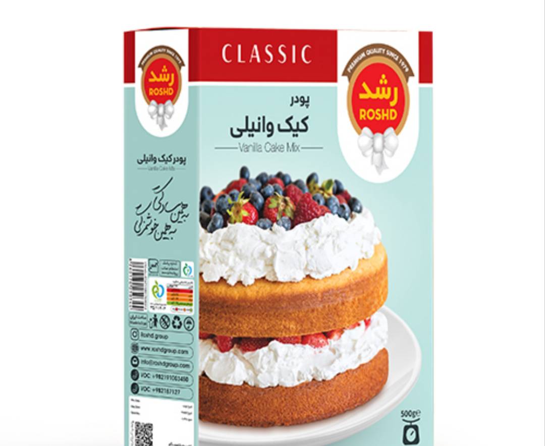 پودر کیک رشد 500گرمی وانیلی